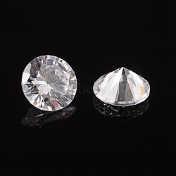 Clear Grade A Diamond Shaped Cubic Zirconia Cabochons, Faceted, 4x2.5mm(X-ZIRC-M002-4mm-007)