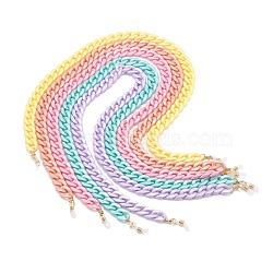 Eyeglasses Chains, Neck Strap for Eyeglasses, with Opaque Acrylic Cable Chains and Rubber Loop Ends, Golden, Mixed Color, 27.36 inch(69.5cm)(AJEW-EH00331)