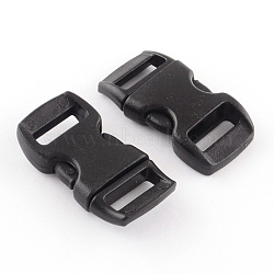 POM Plastic Side Release Buckles, Survival Bracelet Clasps, Black, 29x15x6mm, Hole: 11x3.5mm(X-KY-R002-01)