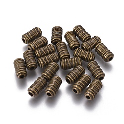 Tibetan Style Beads, Alloy Beads, Lead Free & Nickel Free & Cadmium Free, Antique Bronze Color, Column, 6mm wide, 11mm long, hole: 2.5 mm(X-MLF0588Y-NF)