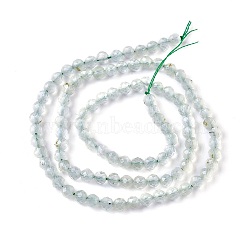 Nature Prehnite Beads Strands, Faceted, Round, 3.5~4mm, Hole: 0.9mm; about 100~101pcs/strand, 15.1 inches~15.3 inches(38.5~39cm)(G-F619-47C)