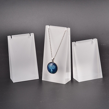 Organic Glass Necklace Display Stand Sets, White, 8.5~12x6x3cm