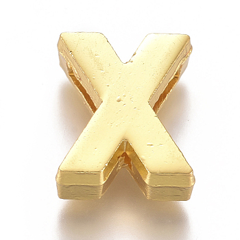 Alloy Slide Charms, Letter X, 12.5x10.5x4.5mm, Hole: 1.5x8mm