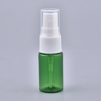 Empty Portable PET Plastic  Spray Bottles, Fine Mist Atomizer, with Dust Cap, Refillable Bottle, Green, 7.55x2.3cm, Capacity: 10ml(0.34 fl. oz)