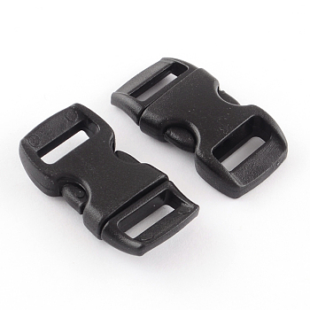 POM Plastic Side Release Buckles, Survival Bracelet Clasps, Black, 29x15x6mm, Hole: 11x3.5mm