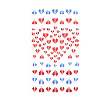Valentine's Day 5D Love Nail Art Sticker Decals, Self Adhesive Heart Pattern Carving Design Nail Applique Decoration for Women Girls, Heart Pattern, 105x60mm