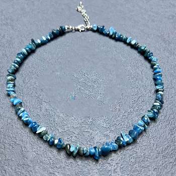 Natural Apatite Chip Beaded Necklaces for Women