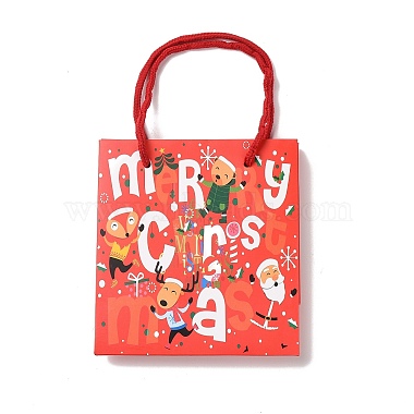 Christmas Santa Claus Print Paper Gift Bags with Nylon Cord Handle(CARB-K003-01C-01)-2