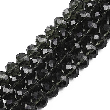 Gray Rondelle Glass Beads