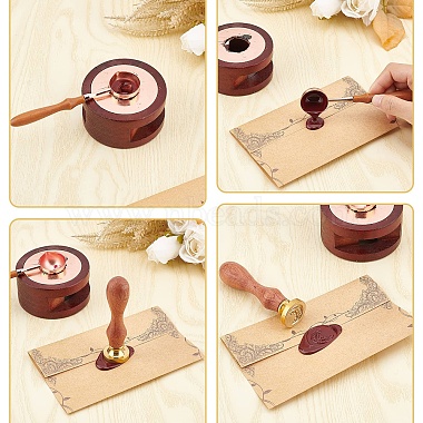 Brass Wax Seal Stamps with Rosewood Handle(AJEW-WH0412-0067)-3