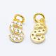 Brass Micro Pave Grade AAA Cubic Zirconia Charms(ZIRC-P067-11G-S-NR)-1