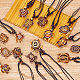 15Pcs 15 Styles Tortoise Resin Pendant Necklaces Set with Adjustable Cotton Cords(NJEW-AN0001-51B)-7