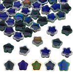 60Pcs 5 Colors Two Tone Glass Beads, Star, Temperature Sensing Color Changing Beads, Mixed Color, 14x14.5x5mm, Hole: 1.2mm, 12pcs/color(GLAA-HS0001-17)