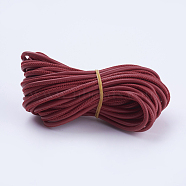 PU Leather Cords, for Jewelry Making, Round, FireBrick, 3mm, about 10yards/bundle(9.144m/bundle)(LC-L005-04)