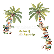 PVC Wall Stickers, Wall Decoration, Word Tree of Knowleadge, Coconut Tree Pattern, 290x900mm(DIY-WH0228-472)