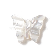 Natural White Shell Beads, Butterfly, 11x12.5x2mm, Hole: 1mm(BSHE-G031-04)
