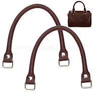 Cowhide Bag Handles, with Alloy Clasps, for Bag Replacement Accessories, Coconut Brown, 36x2.05x1cm(FIND-WH0126-159B)