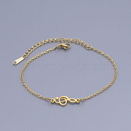 201 Stainless Steel Link Bracelets, with Lobster Claw Clasps, Treble Clef, Golden, 6-3/4 inch(17~17.1cm)(BJEW-T011-JN502-2)