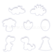 Plastic Mold, Cookie Cutters, Cookies Moulds, DIY Biscuit Baking Tool, Dinosaur/Egg/Paw Print, White, 45~77x43~75x13mm, Inner Diamater: 29~73x36~69mm, 8pcs/set(DIY-WH0301-81D)
