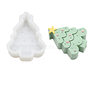 DIY Food Grade Silicone Candle Molds, for Scented Candle Making, Christmas Tree, White, 9.4x7.4x3.3cm(TREE-PW0001-42)