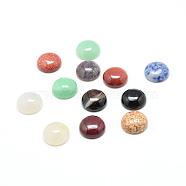 Natural & Synthetic Gemstone Cabochons, Mixed Style, Half Round, Mixed Color, 20x6.5mm(G-T020-20mm-M)