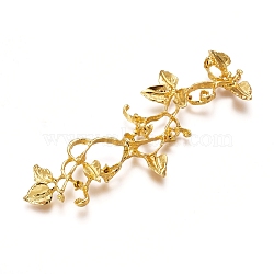 Electroplated Alloy Rhinestone Settings, Branch, Real 18K Gold Plated, Fit For 2mm Rhinestone, 97x42x6mm(X-PALLOY-I176-01G)