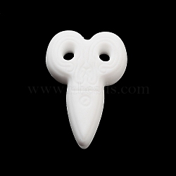 Food Grade Silicone Focal Beads, Silicone Teething Beads, Scissor, White, 29.5x20x9mm, Hole: 2mm(SIL-E010-01F)