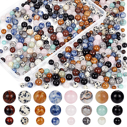 240Pcs 24 Styles Natural & Synthetic Mixed Gemstone Beads, Round, 6~11mm, Hole: 1mm, 10pcs/style(G-NB0004-79)