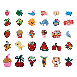 Handmade Embroidery Cloth Iron On Patches, Mixed Shapes, Mixed Color, 29pcs/set(FIND-BT0002-02)