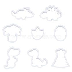Plastic Mold, Cookie Cutters, Cookies Moulds, DIY Biscuit Baking Tool, Dinosaur/Egg/Paw Print, White, 45~77x43~75x13mm, Inner Diamater: 29~73x36~69mm, 8pcs/set(DIY-WH0301-81D)