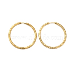 304 Stainless Steel Ring Earrings for Women, Golden, 34.5x2.5mm(EJEW-U020-12G)