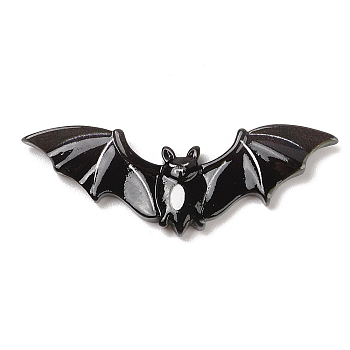 Hallowmas Opaque Resin Decoden Cabochons, Bat, 19.5x56x4.5mm