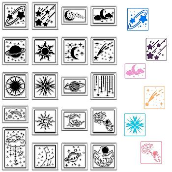 Custom PVC Plastic Clear Stamps, for DIY Scrapbooking, Photo Album Decorative, Cards Making, Stamp Sheets, Film Frame, Mixed Shapes, 160x110x3mm