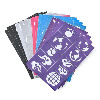 Removable Temporary Tattoos Paper Stickers, Cool Body Art, Mixed Shapes, Black, 120x80mm