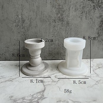 DIY Roman Pillar Candlestick Silicone Molds, for Plaster, Cement Craft Making, White, 85x88mm, Inner Diameter: 40mm