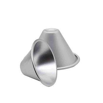 Aluminum Cone Shaped Baking Molds, Quick Release Baking Pan, Silver, 110x62mm