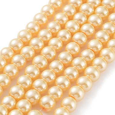 Baking Painted Pearlized Glass Pearl Round Bead Strands(X-HY-Q330-8mm-61)-2