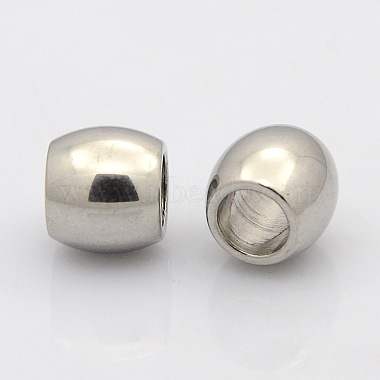 10mm Barrel Stainless Steel Beads