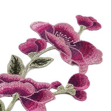 Plum Blosssom Pattern Polyester Computerized Embroidery Cloth Sew on Appliques(PATC-WH0001-96C)-2