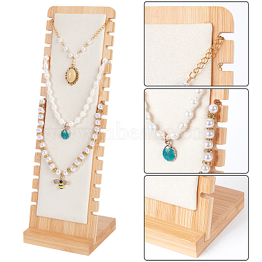 съемные деревянные подставки для ожерелья с наклонной спинкой(NDIS-WH0009-16B)-4