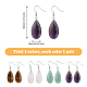 4 Pairs 4 Styles Natural Mixed Stone Teardrop Dangle Earrings with Steel Iron Pins for Women(EJEW-FI0003-18)-2