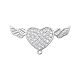 Brass Micro Pave Clear Cubic Zirconia Brooch Findings(JEWB-YW0001-02P)-1