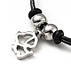 304 Stainless Steel Dog Charm Bracelet with Waxed Cord for Women(BJEW-A125-14)-2