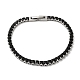 Black Cubic Zirconia Tennis Bracelet(BJEW-M301-01P-01)-1