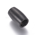 304 Stainless Steel Magnetic Clasps with Glue-in Ends, Frosted, Oval, Gunmetal, 14.5x9mm, Hole: 6mm(STAS-I120-57B-B)