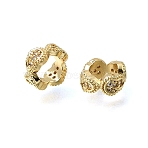 Brass Micro Pave Clear Cubic Zirconia Beads, Large Hole Beads, Ring, Rack Plating, Long-Lasting Plated, Lead Free & Cadmium Free, Real 18K Gold Plated, 9x4mm, Hole: 5.5mm(KK-K427-02B-G)