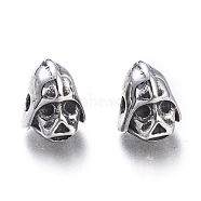 304 Stainless Steel Beads, Gladiator, Antique Silver, 12x9.5x11mm, Hole: 2mm(STAS-M274-104AS)