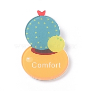 Fridge Magnets Acrylic Decorations, Cactus with Word Comfort, Colorful, 46x29.5x4mm(AJEW-I042-21)