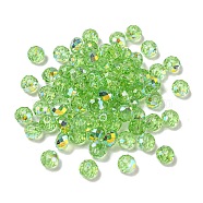 Electroplate Glass Beads, Rondelle, Lime, 6x4mm, Hole: 1.4mm, 100pcs/bag(EGLA-Z004-01A-06)