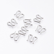 304 Stainless Steel M Clasps, Stainless Steel Color, 8x9x1mm(STAS-G190-10P)